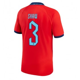England Luke Shaw #3 Borta Kläder VM 2022 Kortärmad
